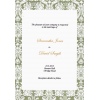 Olive Green Damask Wedding Invitation
